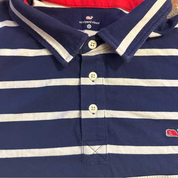 Vineyard Vines for Target Preppy Blue and White Striped Polo Shirt size XL - Picture 8 of 11